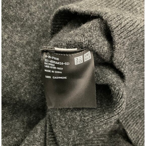 Uniqlo Men’s Cashmere Turtleneck Sweater M Gray - Picture 5 of 5